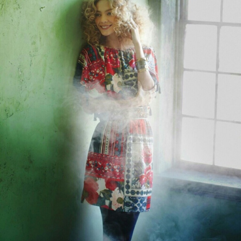 Persian Rose Patchwork Tassel Dress